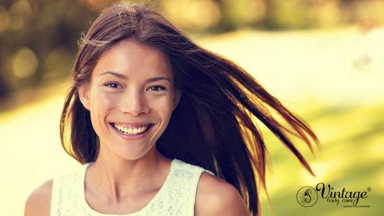 happy woman in field